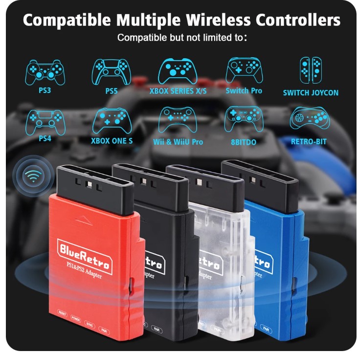 Adaptador BlueRetro / Receptor Bluetooth PS1 e PS2 sem fio - NyO Tech Games