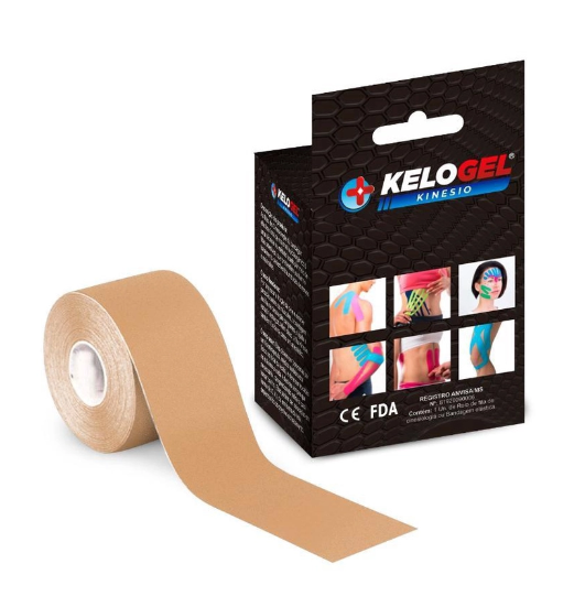 Fita Kinesio Tape Bandagem Elas Kelogel 5CMX5M Bege Frank Arts Grafite fita-kinesio-tape-bandagem-elas-kelogel-5cmx5m-bege-frank-arts-grafite
