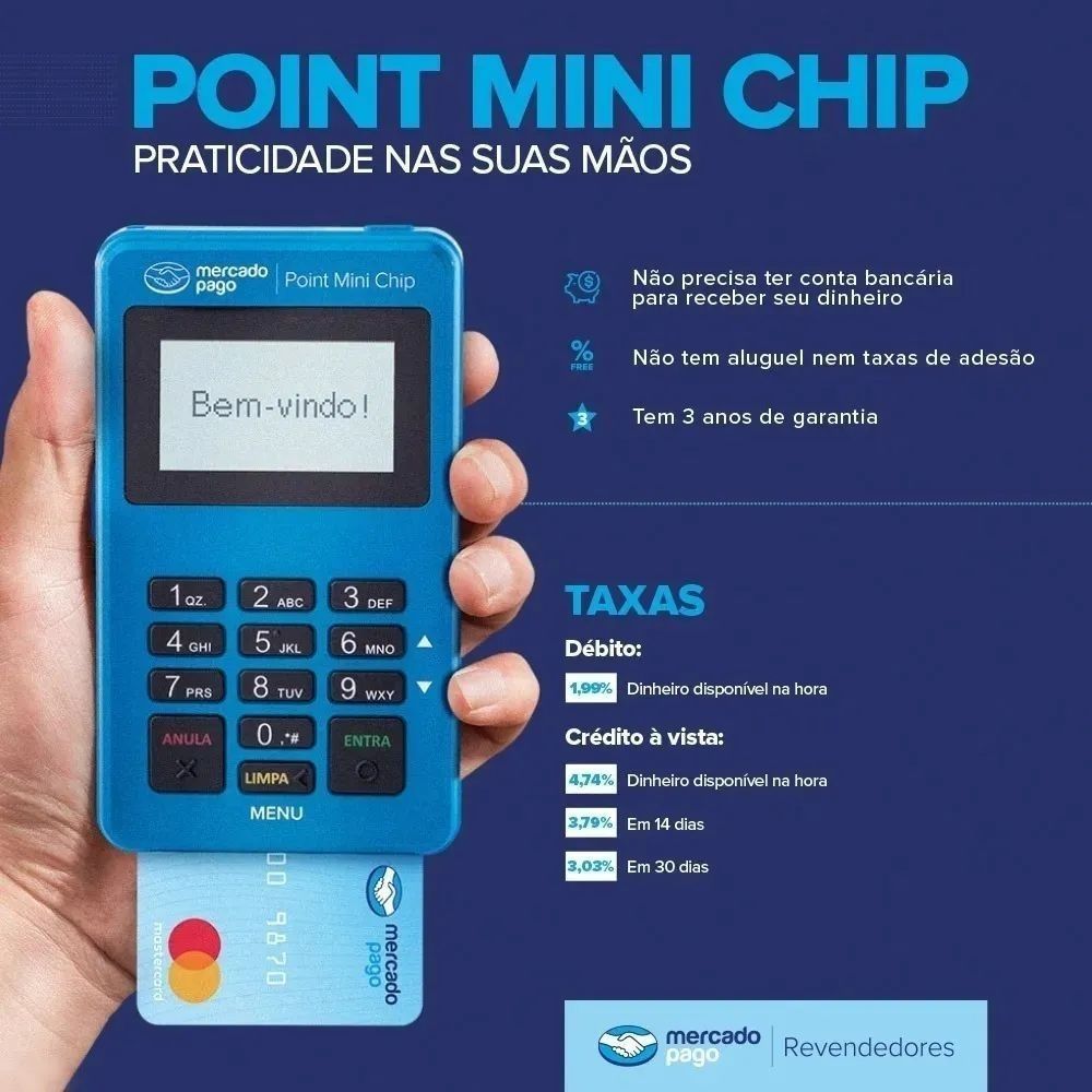 Maquininha De Cartão Point Mini D175 Chip Créditodébito Mjs Smart Imports Importados E