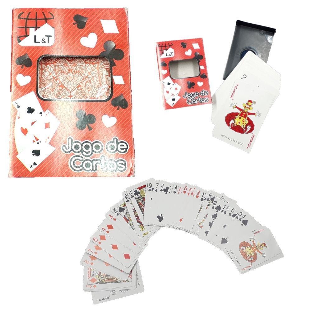 Kit Jogo de Cartas Baralho truco poker Papel + 3 dados - mjs smart imports  - importados e nacionais