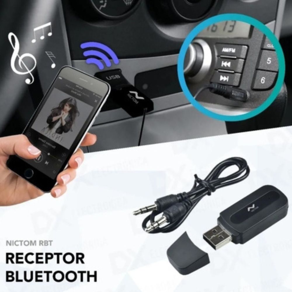 Dispositivo Receptor Bluetooth 3,5mm Audio Aux Mp3 para Carro