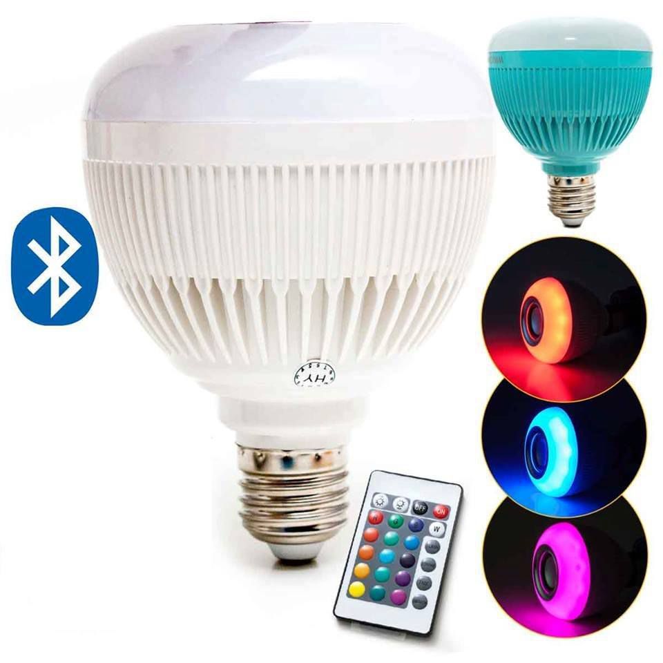 Lampada Musical Caixa De Som Bluetooth Led Rgb Com Controle - mjs smart  imports - importados e nacionais