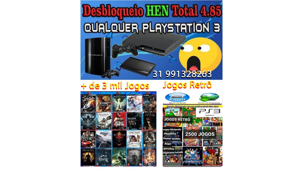 Mega Pack 2000 Jogos Ps3 + Desbloqueio Hen | Jogo de Videogame Rockstar  Games Nunca Usado 83483583 | enjoei