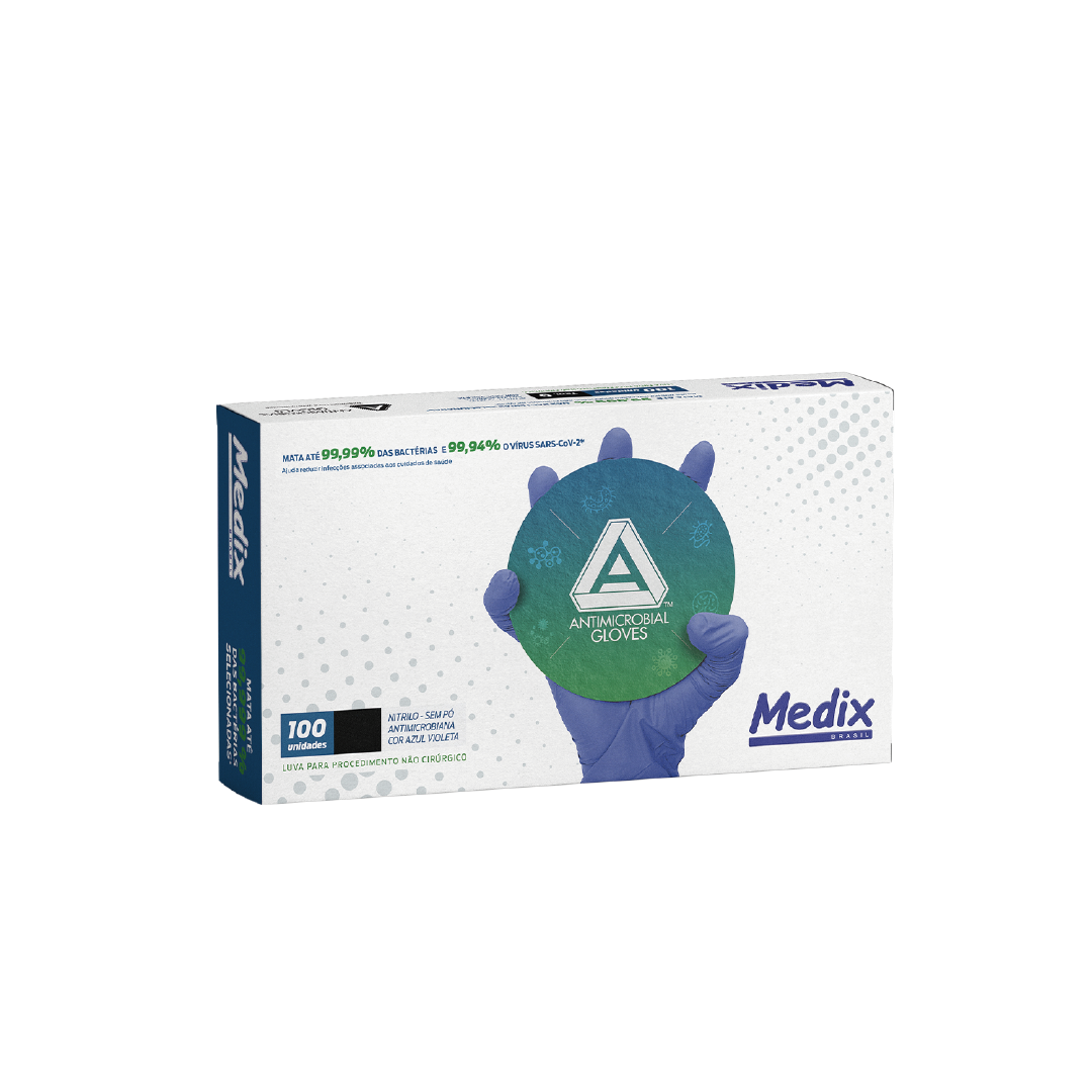 Luva Nitrilica Antimicrobiana AMG Medix - RDK Luvas