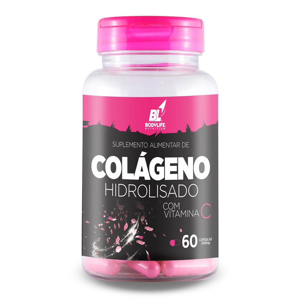 Colágeno Hidrolisado c/ Vitamina C 60 Cápsulas - Bodylife - Fortão  Suplementos