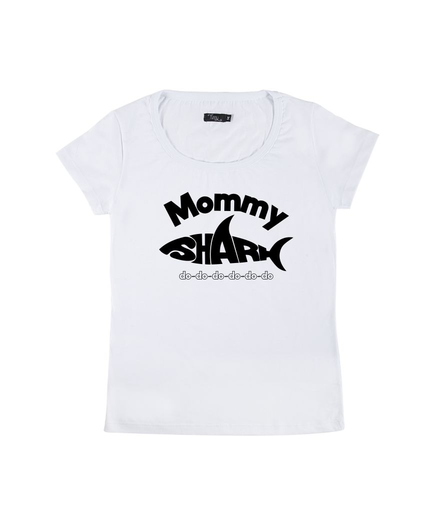 T-shirt Feminina Mommy Shark - Funny T-Shirts