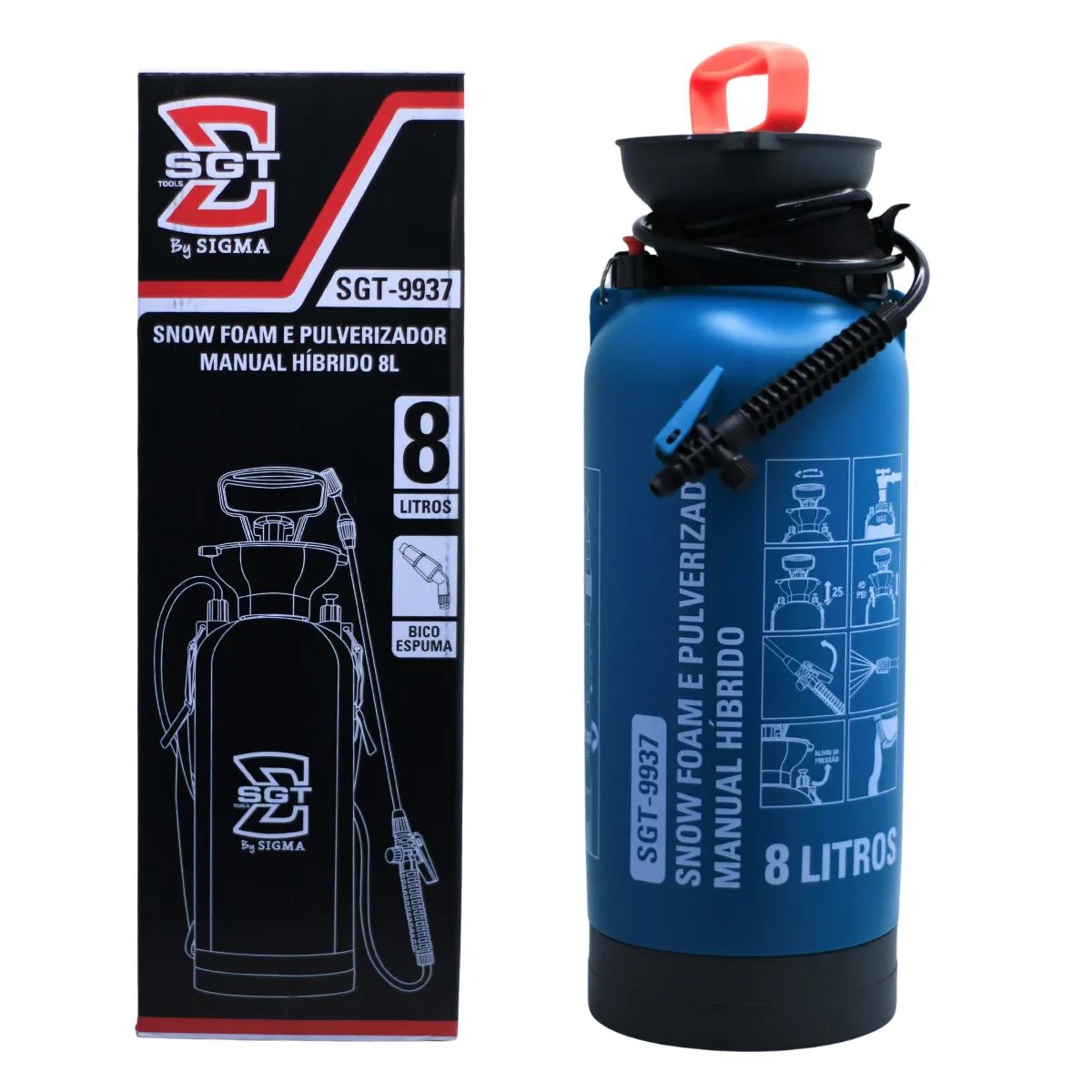 SGT SNOW FOAM E PULVERIZADOR MANUAL HIBRIDO 8L - COD: 0701993700