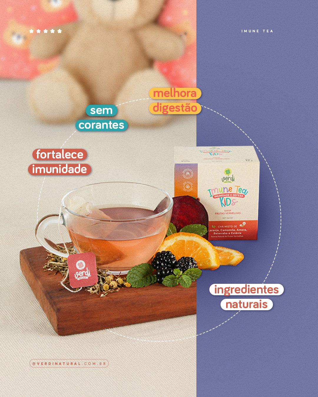 Chá infantil Natural Imune Tea Kids com frutas vermelhas - Mommys Shop ...