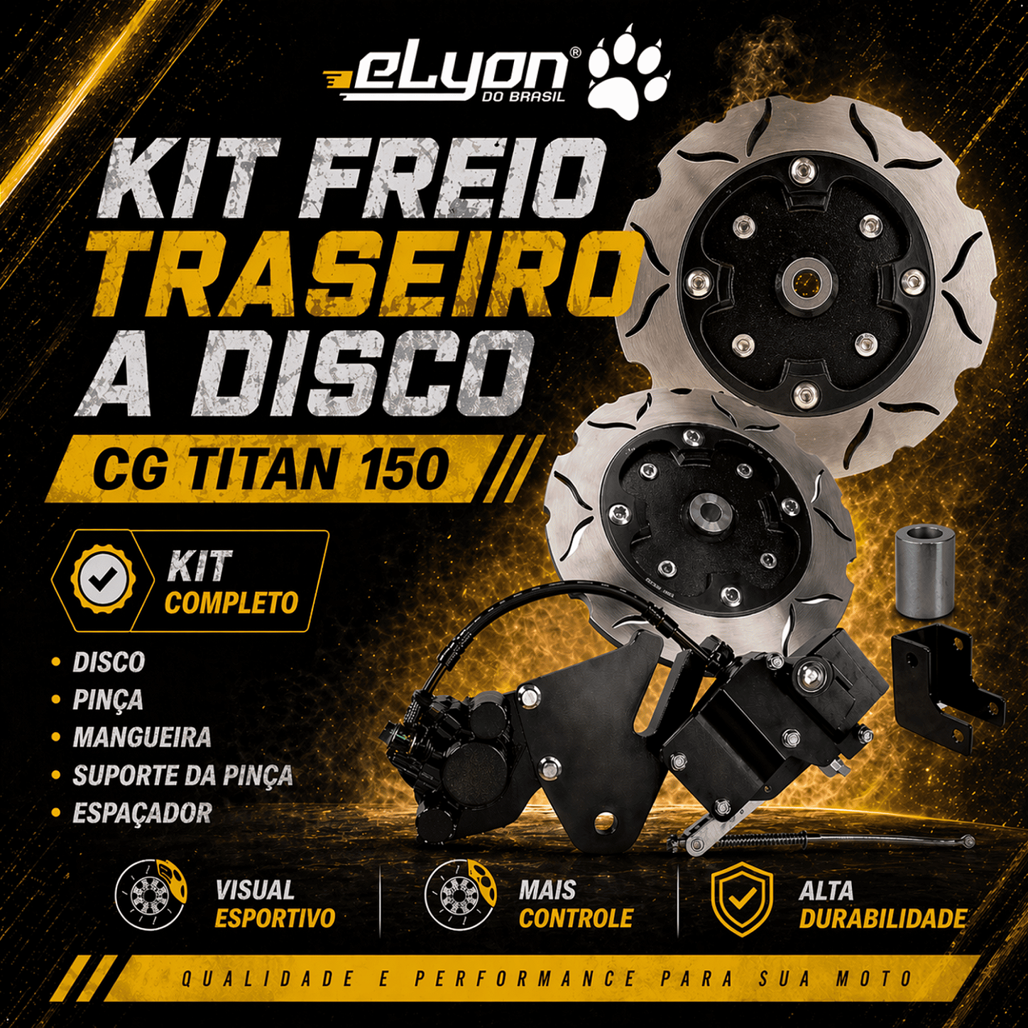 Sistema Freio Traseiro Disco Titan 150 Fan 125 Kit Adaptação - Elyon do ...