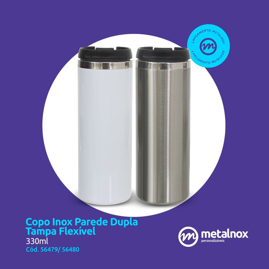 Copo Térmico de Inox 350ml Para Sublimação Prata