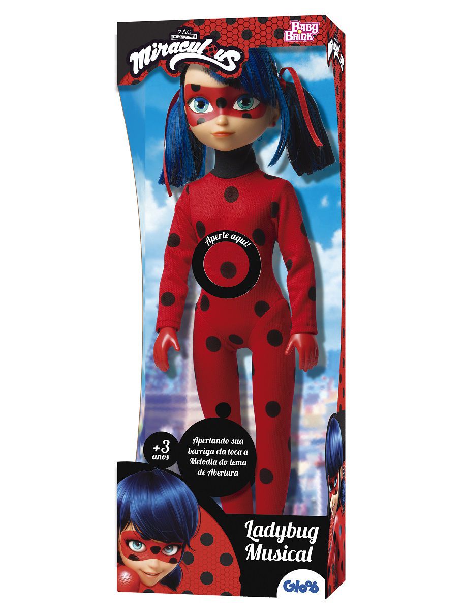 Boneca Cat Noir Miraculous com Bastão Baby Brink Preto