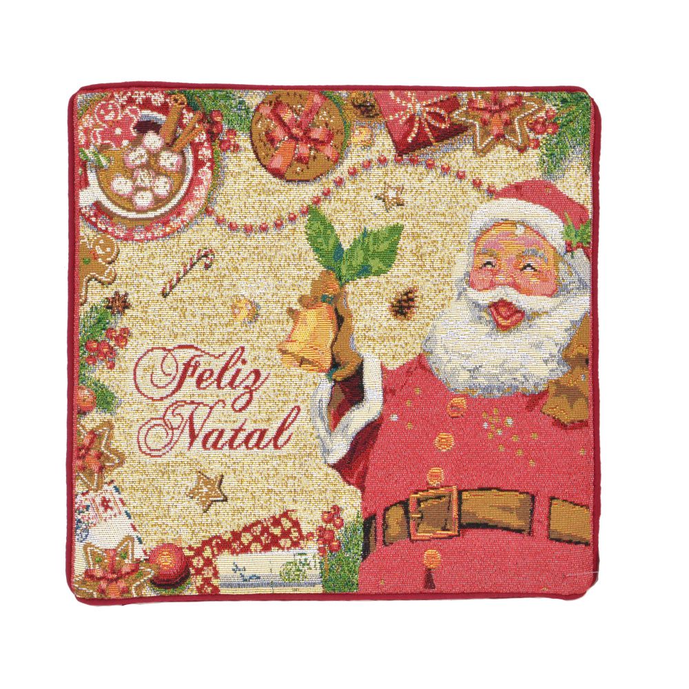 Capa Para Almofada Natal Papai Noel Ho Ho Ho 45x45cm - DadePresente