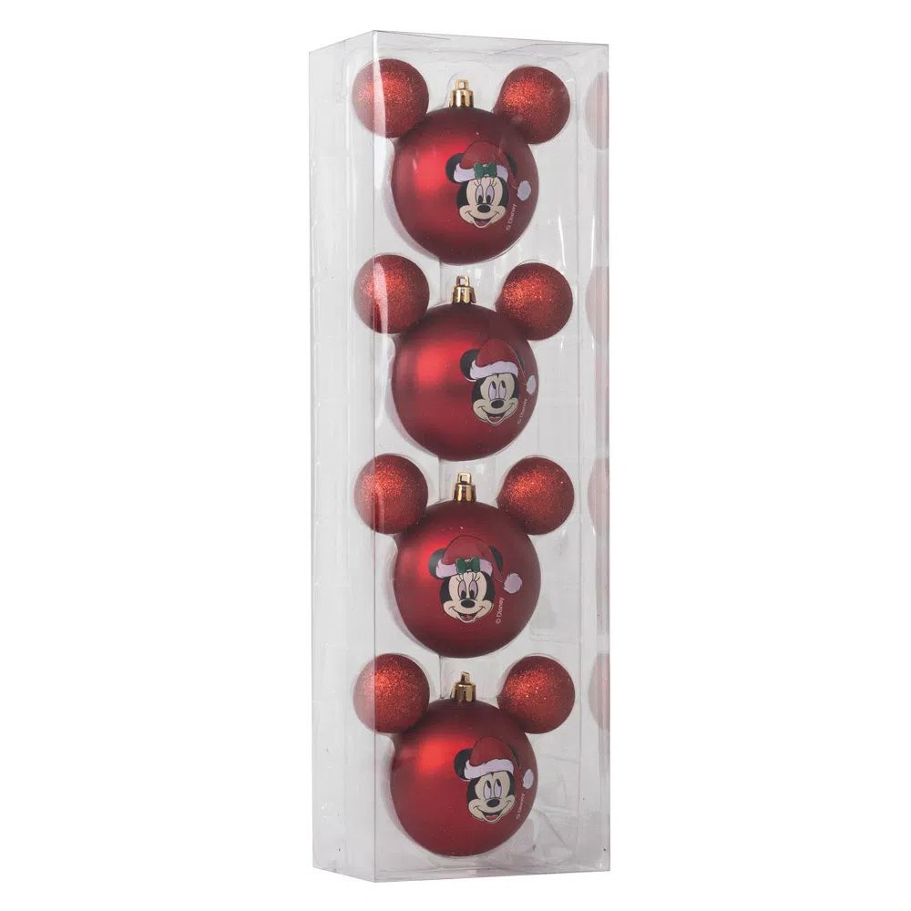 BOLA MICKEY E MINNIE VRM 8cm (DISNEY) JG C/4 PC