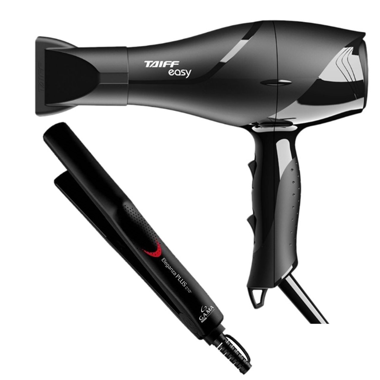 KIT - SECADOR TAIFF PROFISSIONAL EASY 1700W 127V + PRANCHA GAMA ELEGANZA  PLUS 210ºC BV - KIOSK DIGITAL