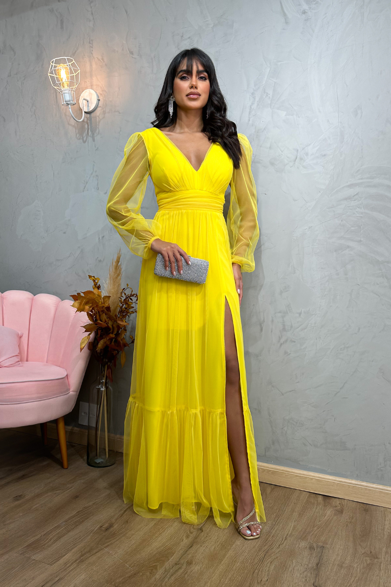 Vestido Suzana Amarelo - SODALITA - Os melhores vestidos de festa