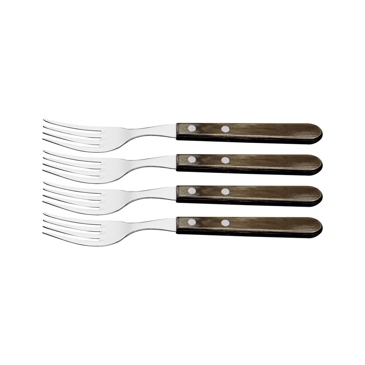 Conjunto De Garfos Para Churrasco Tramontina Em Aço Inox Com Cabo Castanho  Polywood 6 Peças 21198916