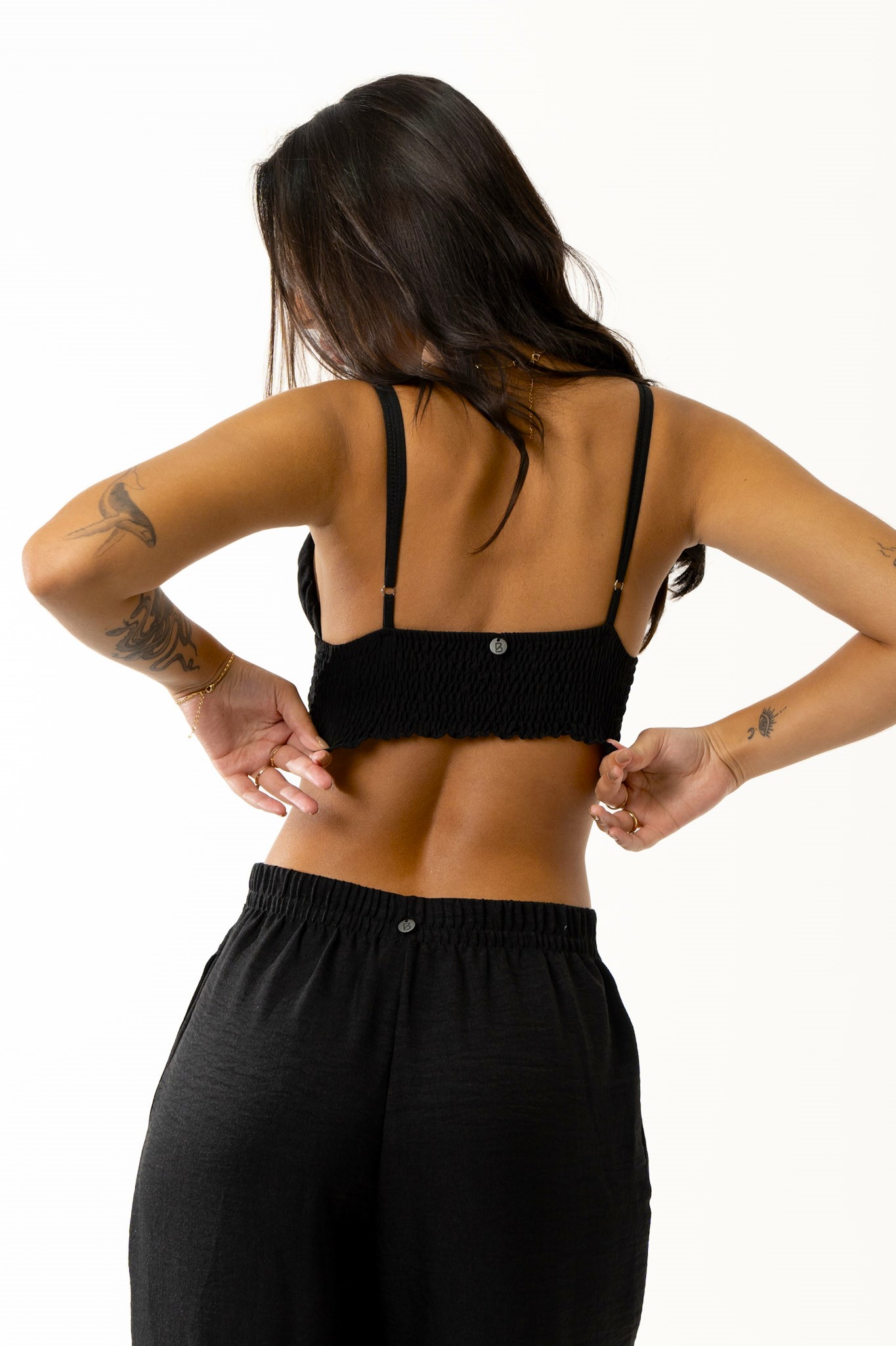 Top Decote Lastex Crepe Textura Preto - Loja da Bruna