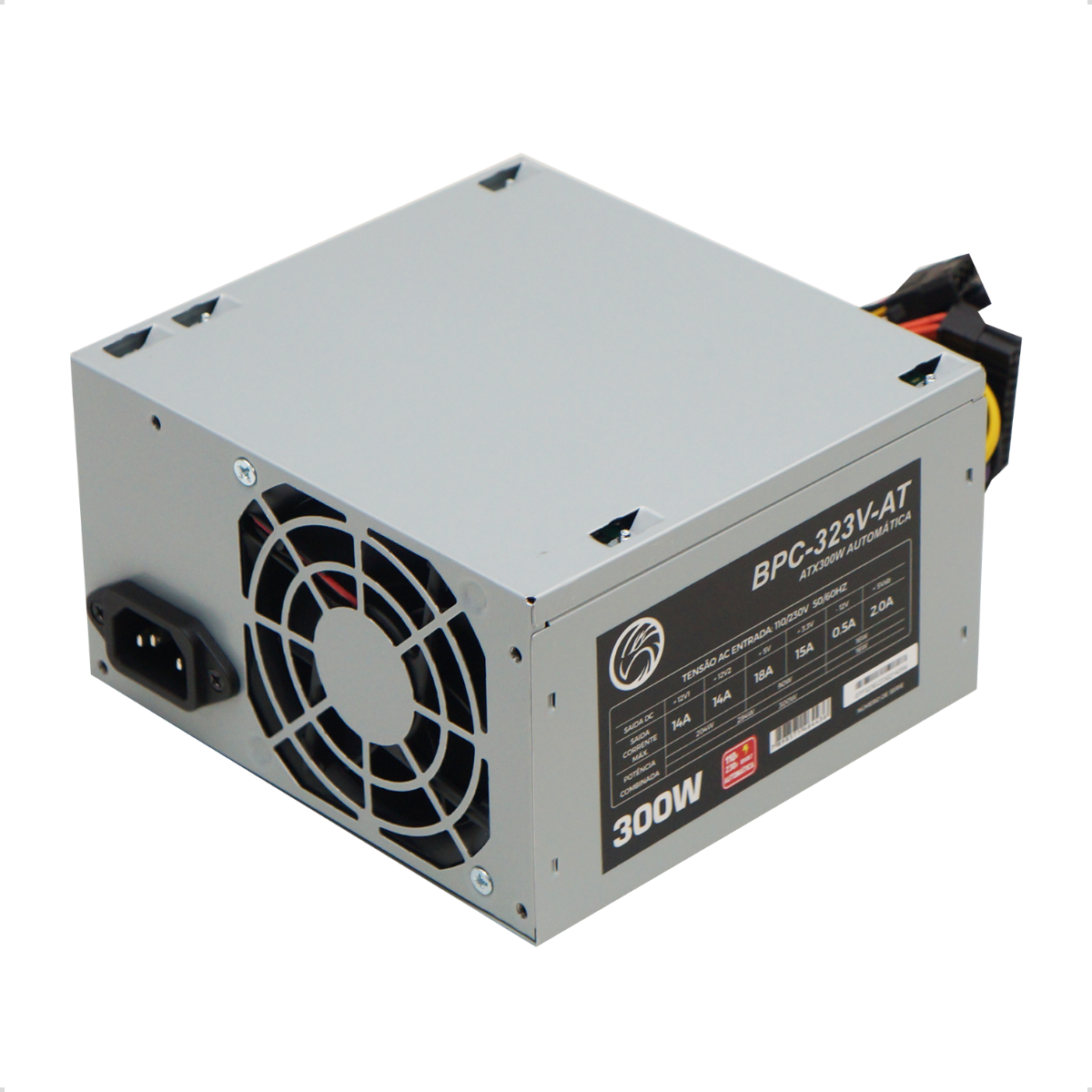 FONTE ATX 300W REAL BRAZILPC BPC-323V-AT BIVOLT AUTOMATICO 24 PINOS ...