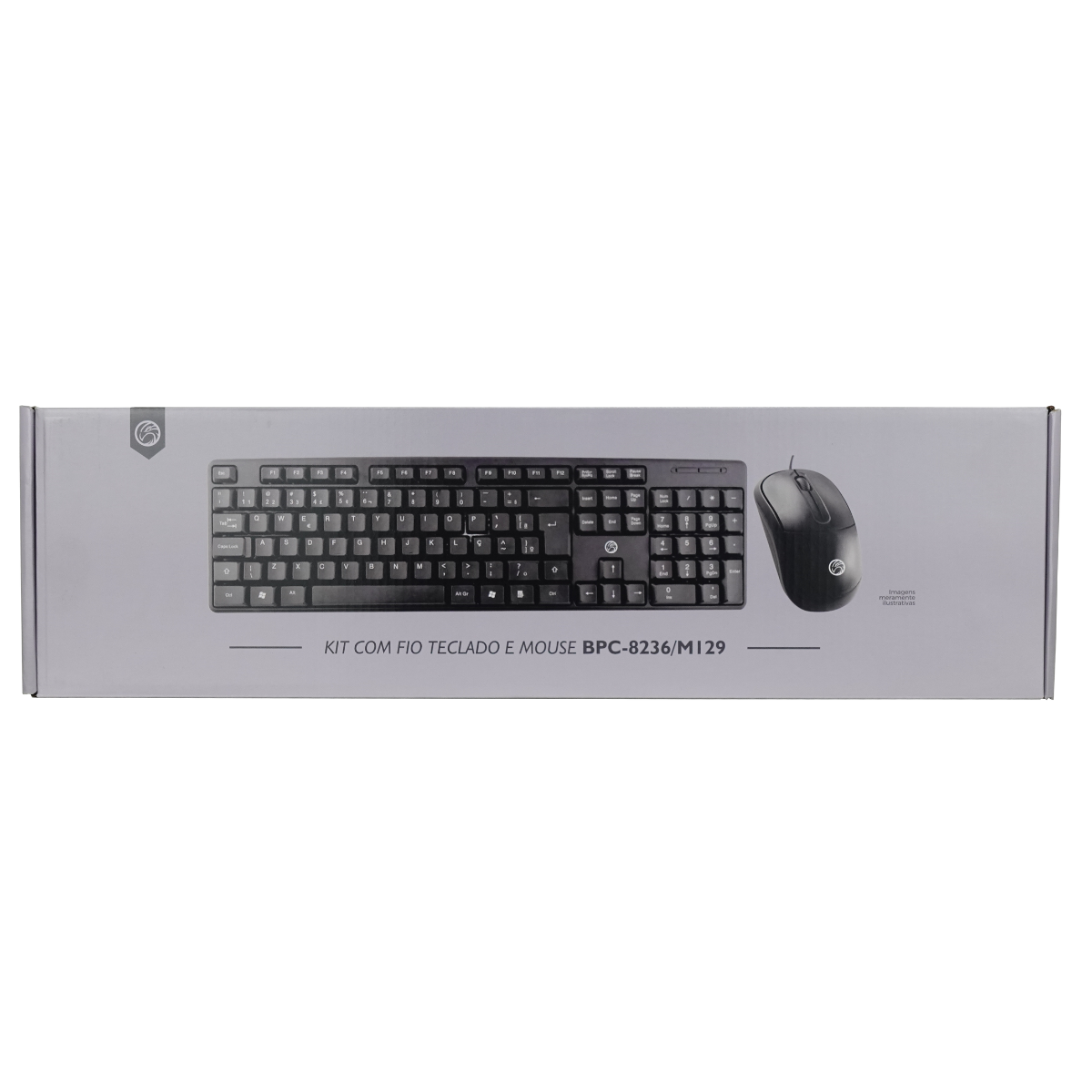 KIT C/ FIO TECLADO/MOUSE BRAZILPC BPC-8236/129 USB BOX IF - Brazil PC