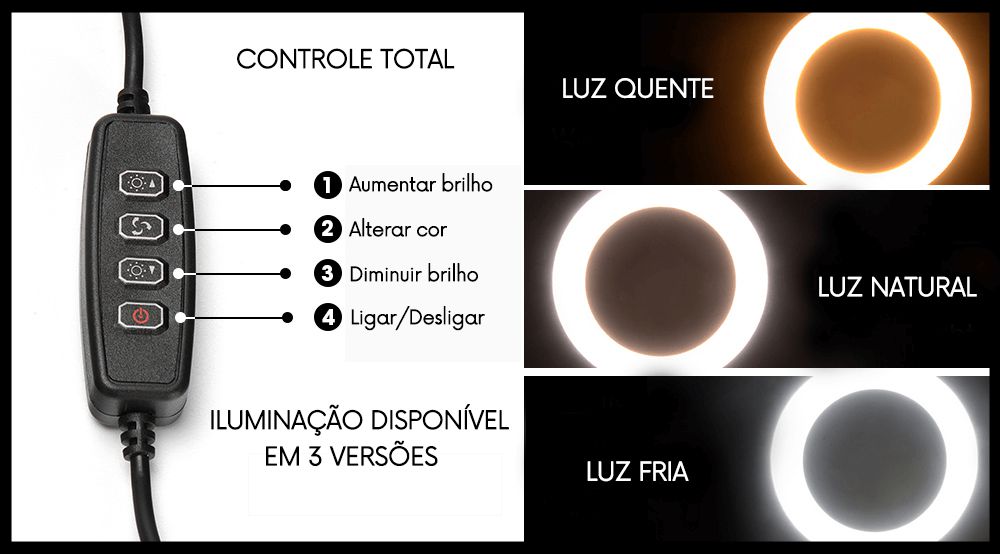 Ring Light 14 Polegadas Ring Light 14 polegadas 35cm LED 60W Suporte Celular Iluminador ...