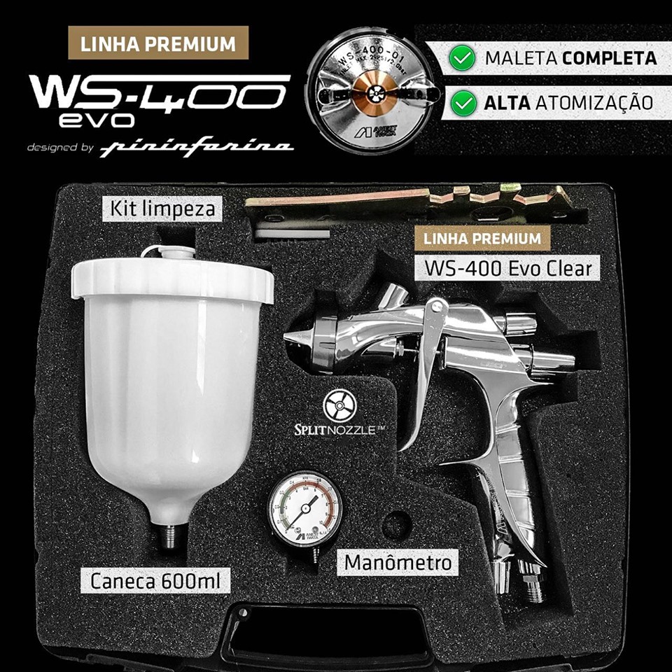 Pistola De Pintura WS400 Evo Clear Pininfarina Anest Iwata RC Futuro