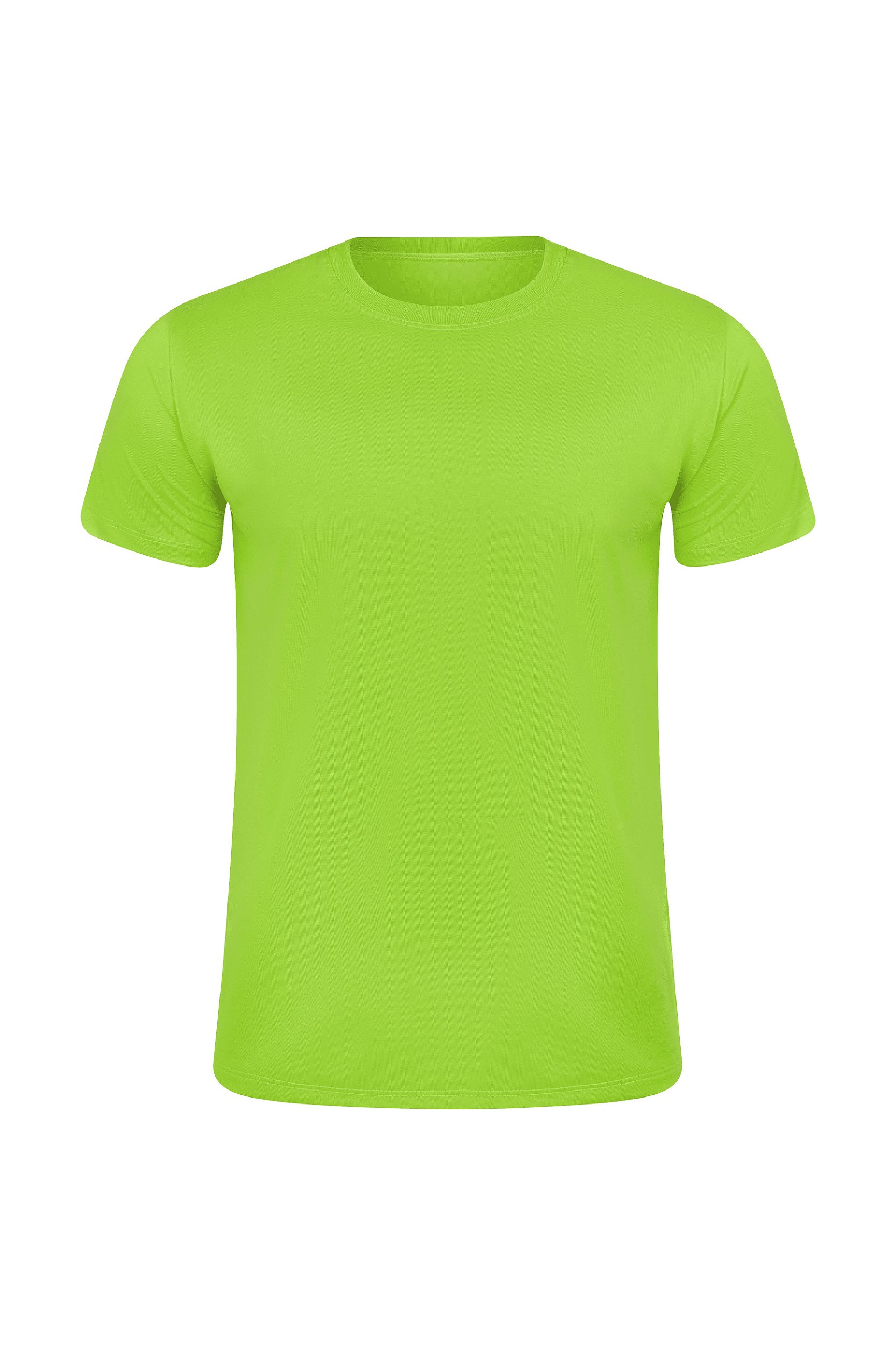 Camiseta Masculina Básica Gola Careca-Malha 100% Poliéster Fiado-Cor Verde  Limão - Konfex Camisetas Para Sublimação