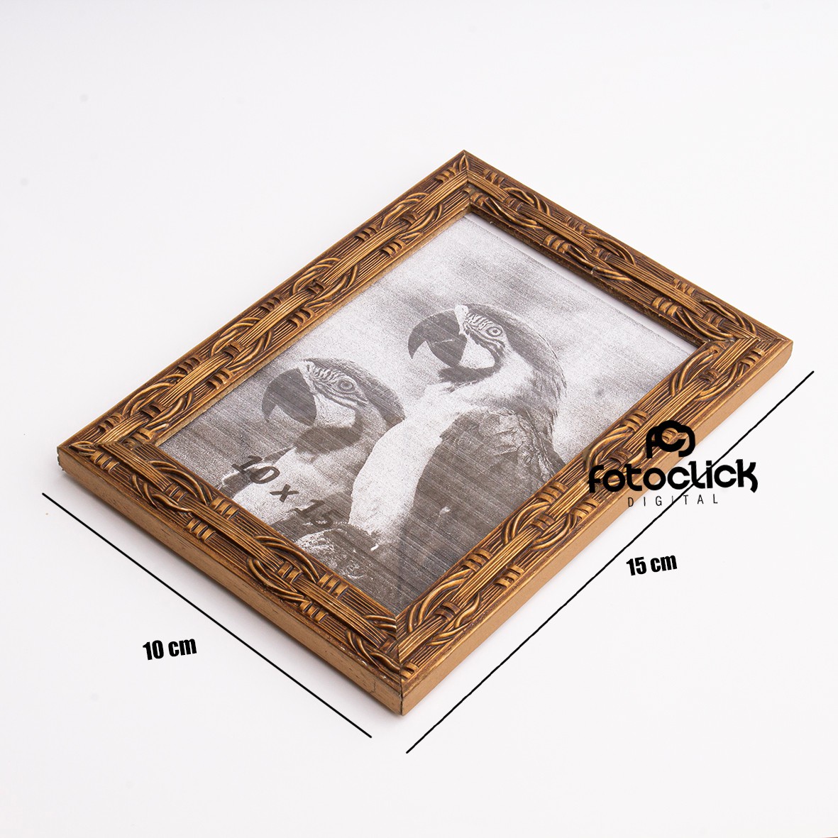 Porta retrato 10x15 em madeira com vidro - 001 - Foto Click Store