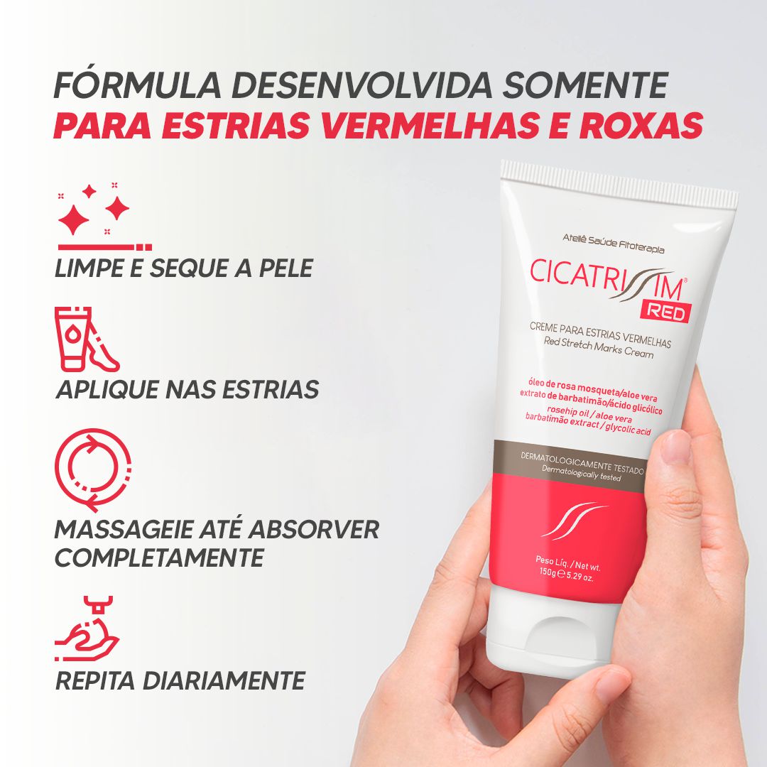 Cremes Para Estrias Vermelhas e Brancas - Cicatrissim Red e Cicatrissi ...