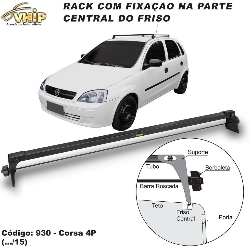 Rack De Teto Chevrolet Corsa Wind e Super - CONEXÃO CAR - Rack's e Travessa  de Teto para Carros