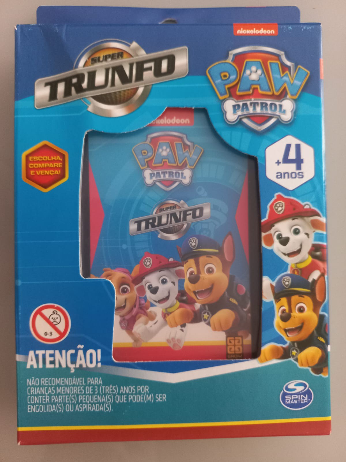 Jogo de Cartas - Super Trunfo - Patrulha Canina - 32 Cartas - 2 à 8  Jogadores - Grow