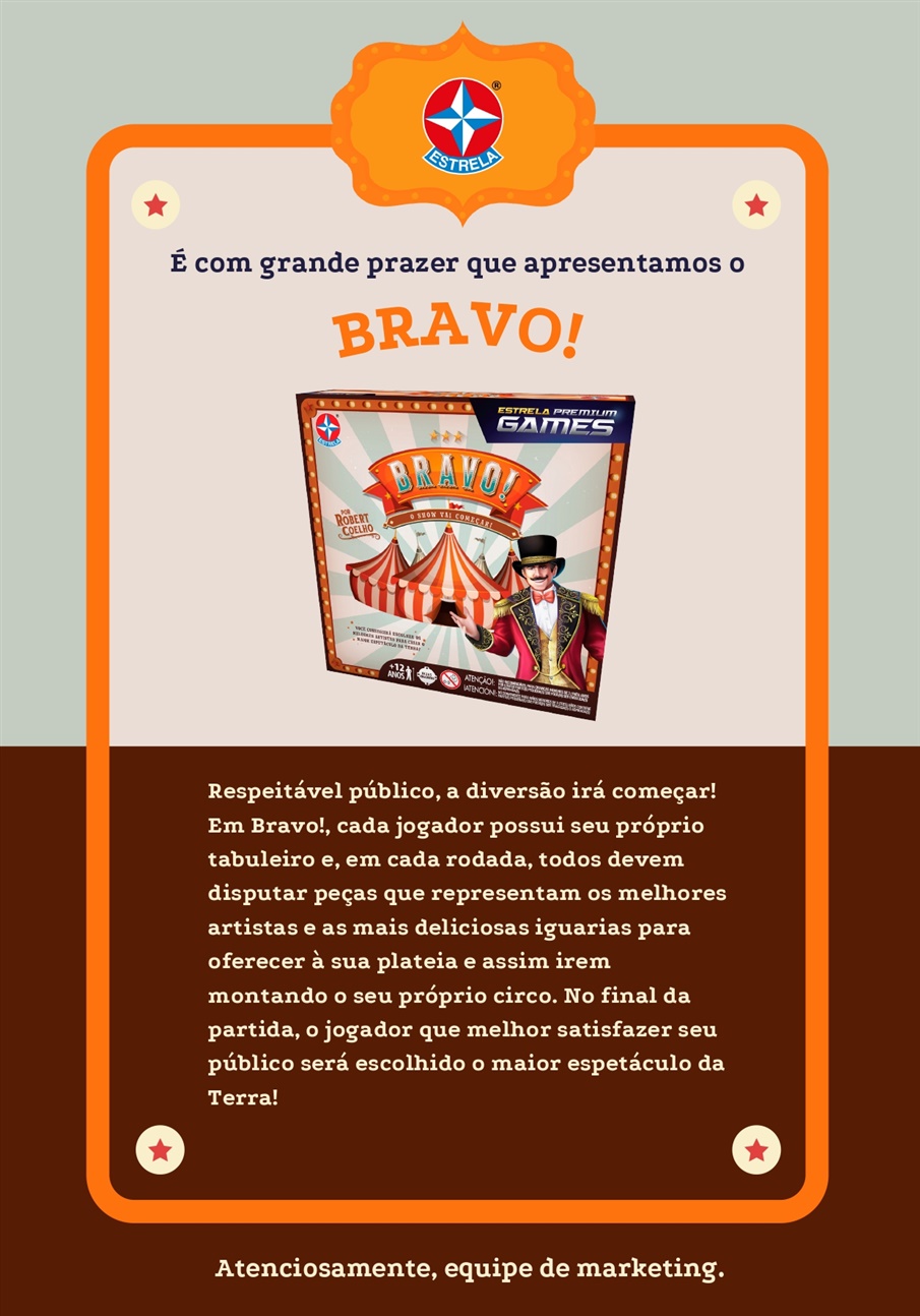 Jogo De Tabuleiro Bravo! - Estrela Premium Games