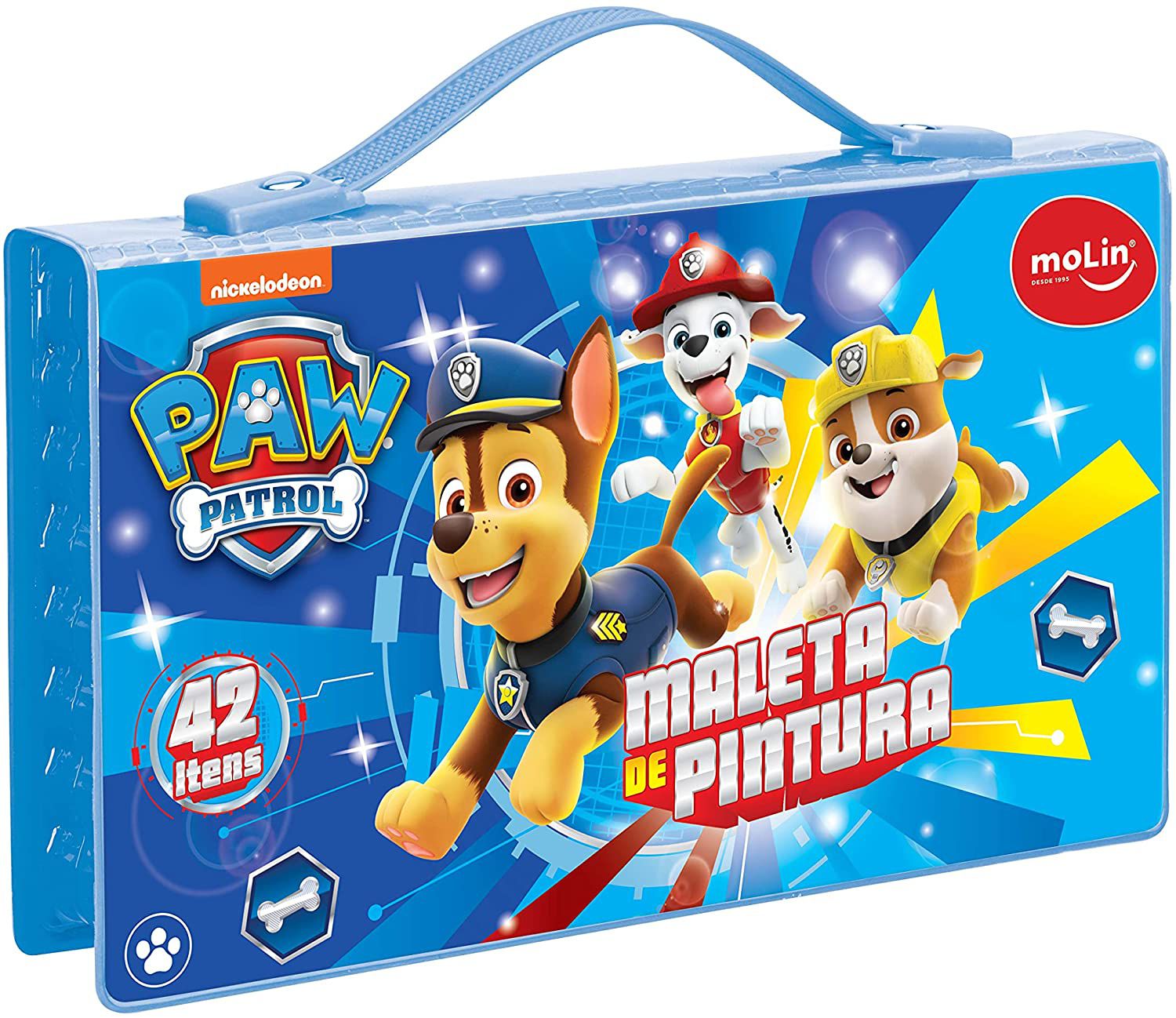 Maleta para Pintura Licenciada Patrulha Canina Completo 72 Itens