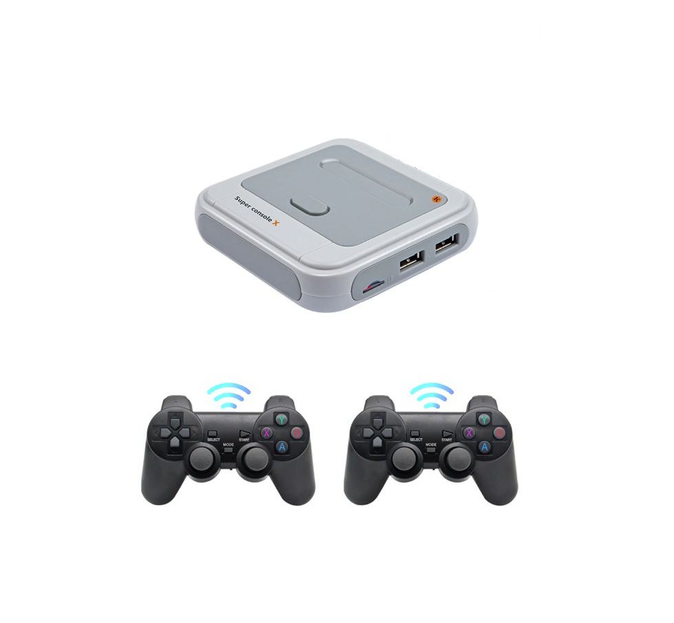 Super Console X Video Game Box, Consola de Jogos Retro para PSP, PS1, MD,  N64, WiFi, Suporte para Saída HD, Built-in 50 Emuladores, 90000 + Jogos,  Novo