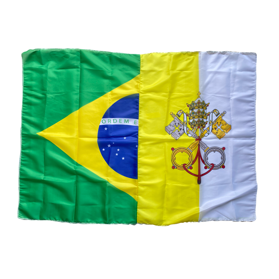 Bandeira do Brasil e Vaticano 130x90cm - usedons