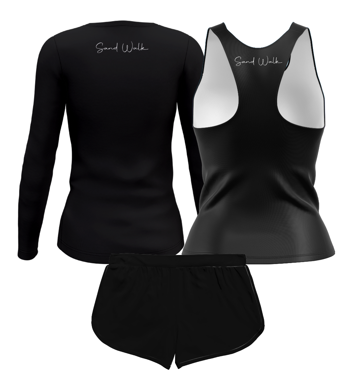 KIT FEMININO | MANGA LONGA, REGATA, SHORTS | SW BASICS - Sand Walk ...
