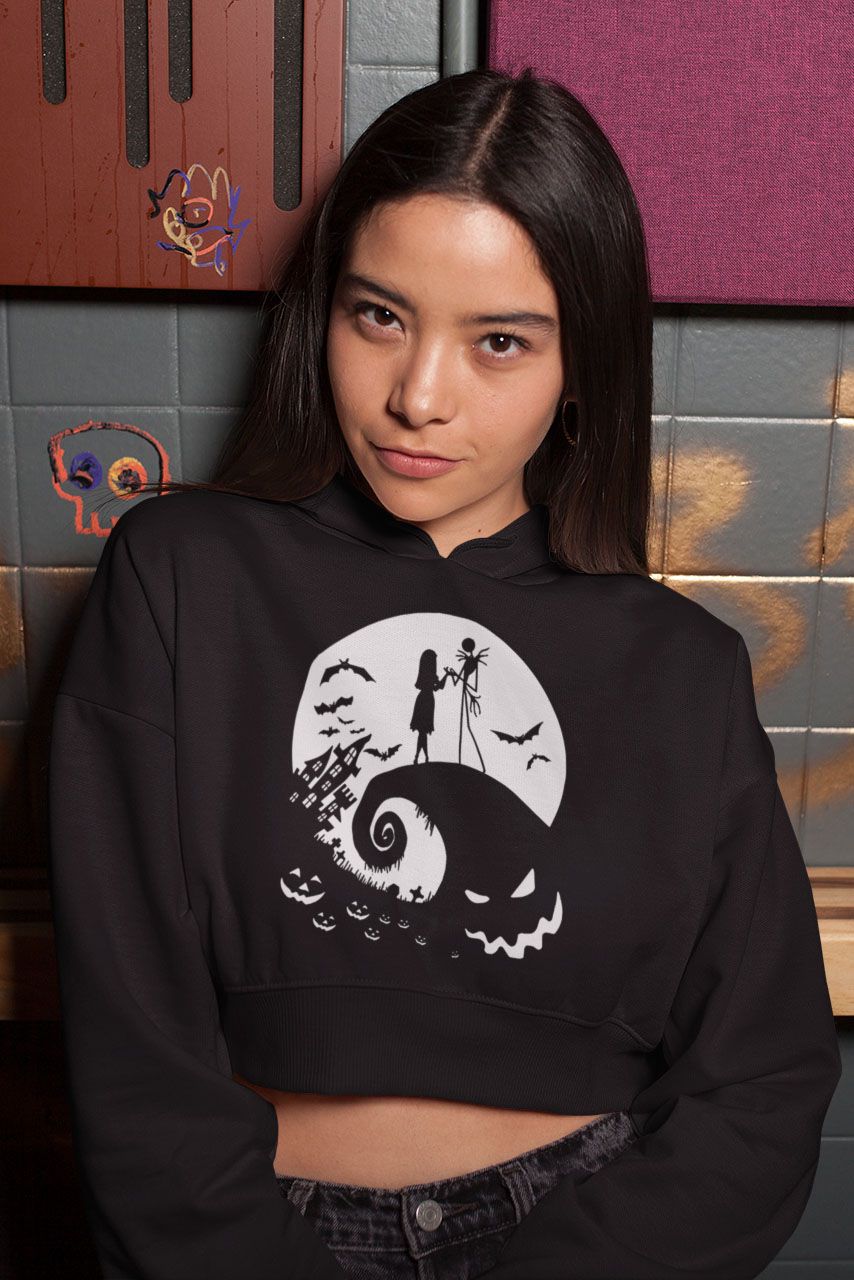O Estranho Mundo de Jack Cropped Moletom Manga Longa Loja FETH
