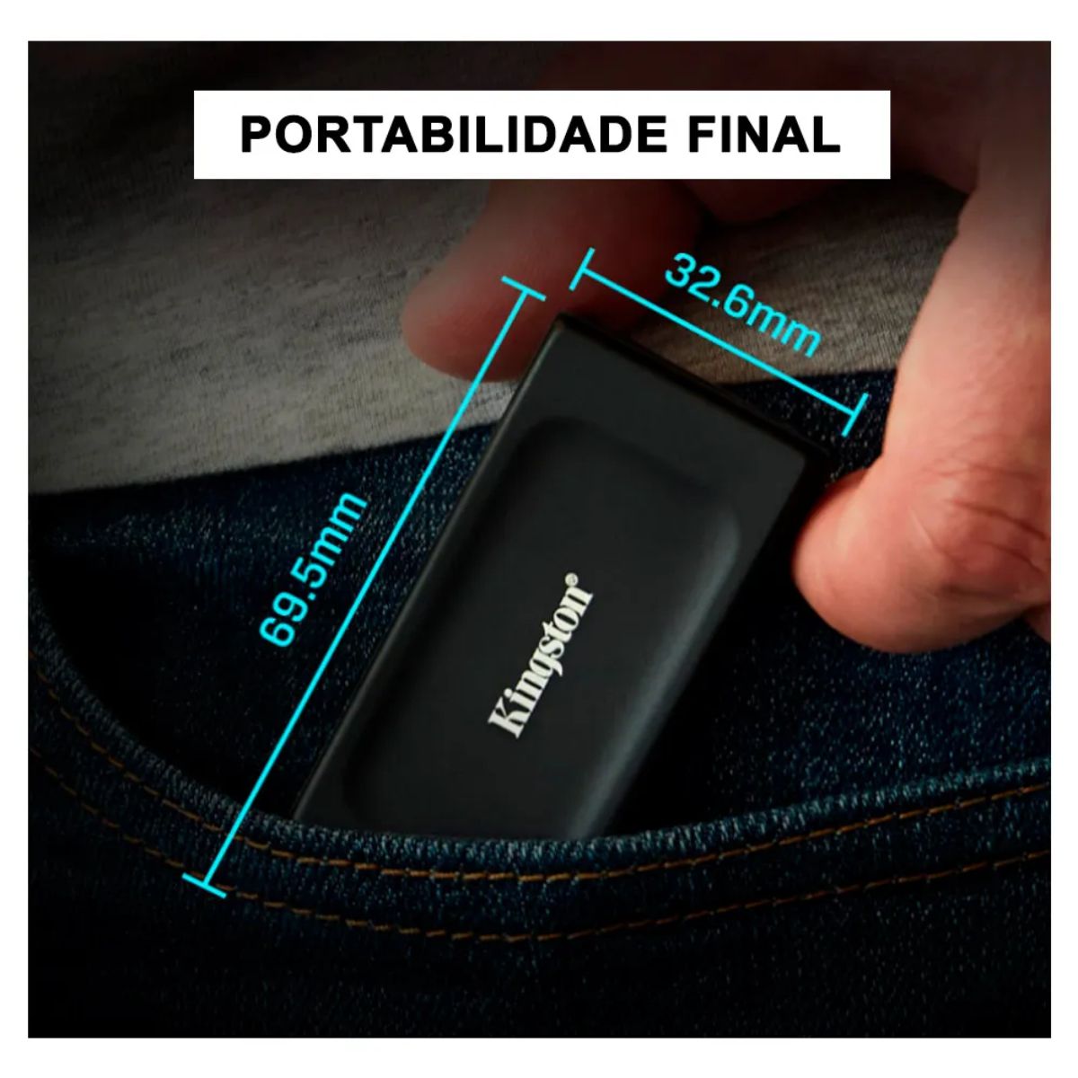 Ssd Externo Kingston 1Tb XS1000 USB 3.2 Gen2 - Microcwb