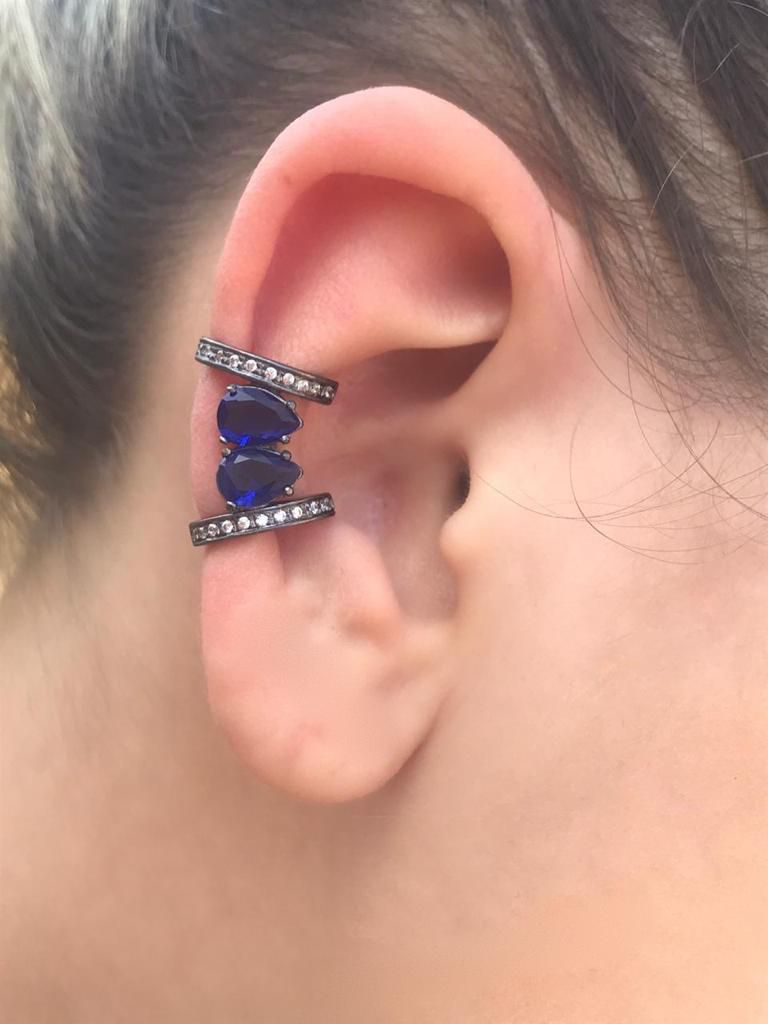 Piercing Cravejado Para Hélix Com Banho De Ródio - SegundoFuro.com