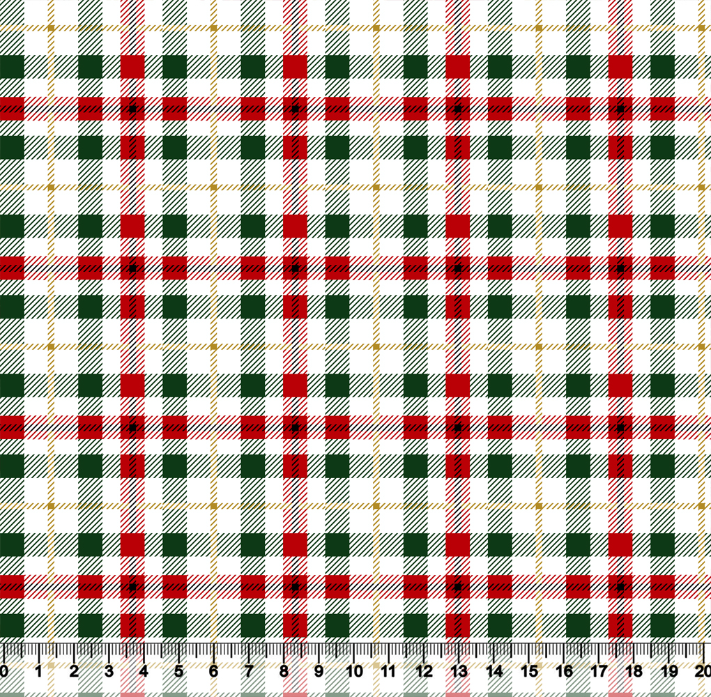 Tecido Tricoline Natal - Xadrez Classe Natalino