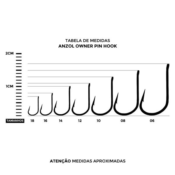 Anzol japonês para lambari Owner Pin Hook - PAPASIRI