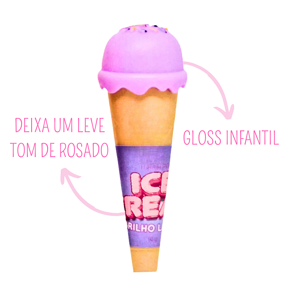 Brilho Labial Ice Cream Sorvetinho Maria Pink