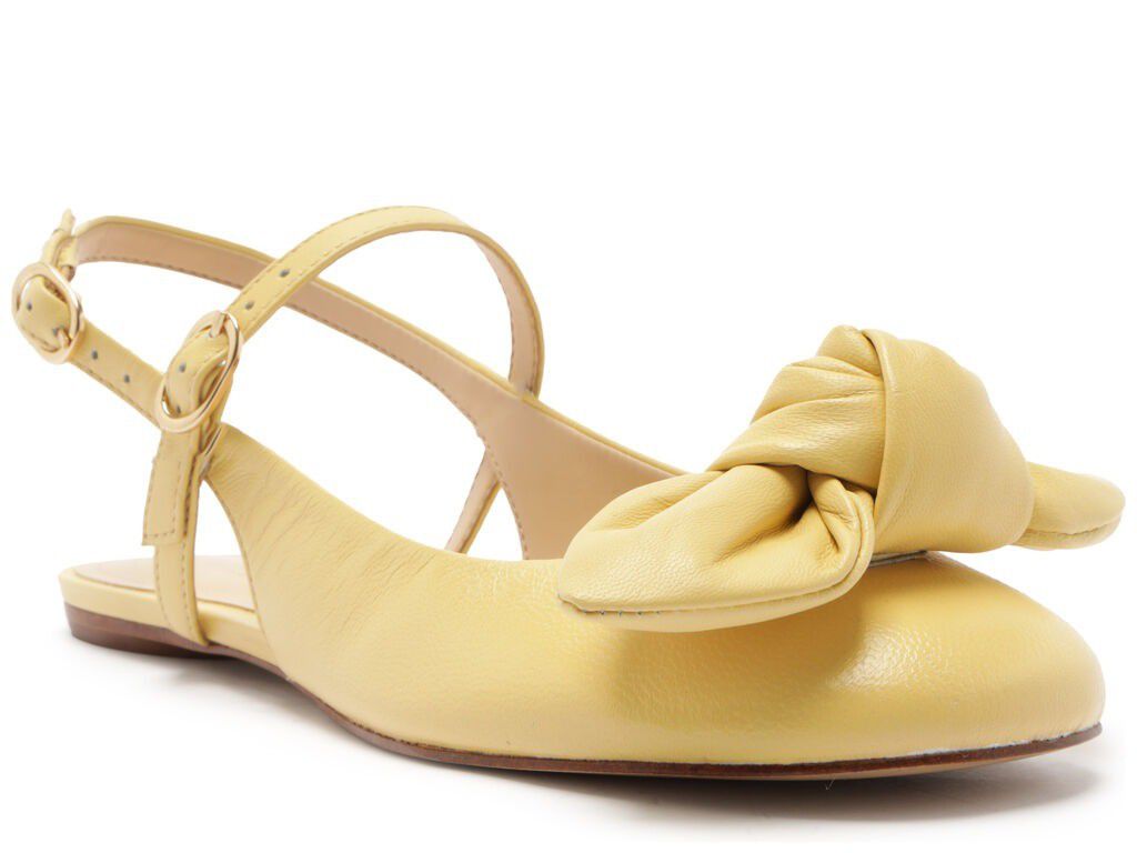 SAPATILHA AREZZO COURO SLINGBACK LACO- AMARELO Lojas Trend