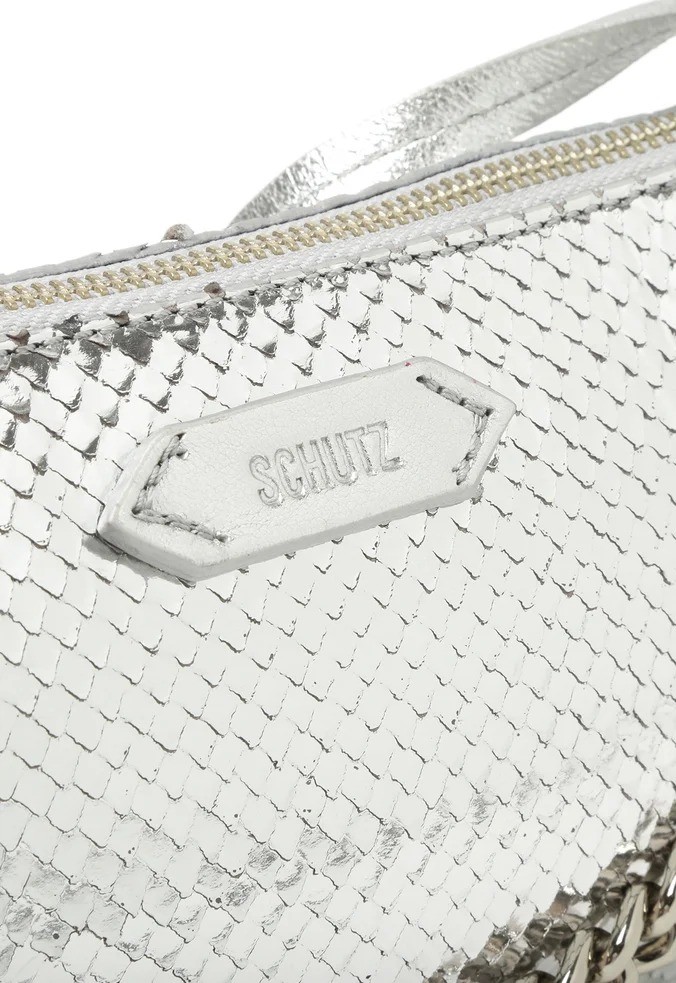 BOLSA SCHUTZ NINI BRIGHT SNAKE GLOVE - PRATA - Lojas Trend