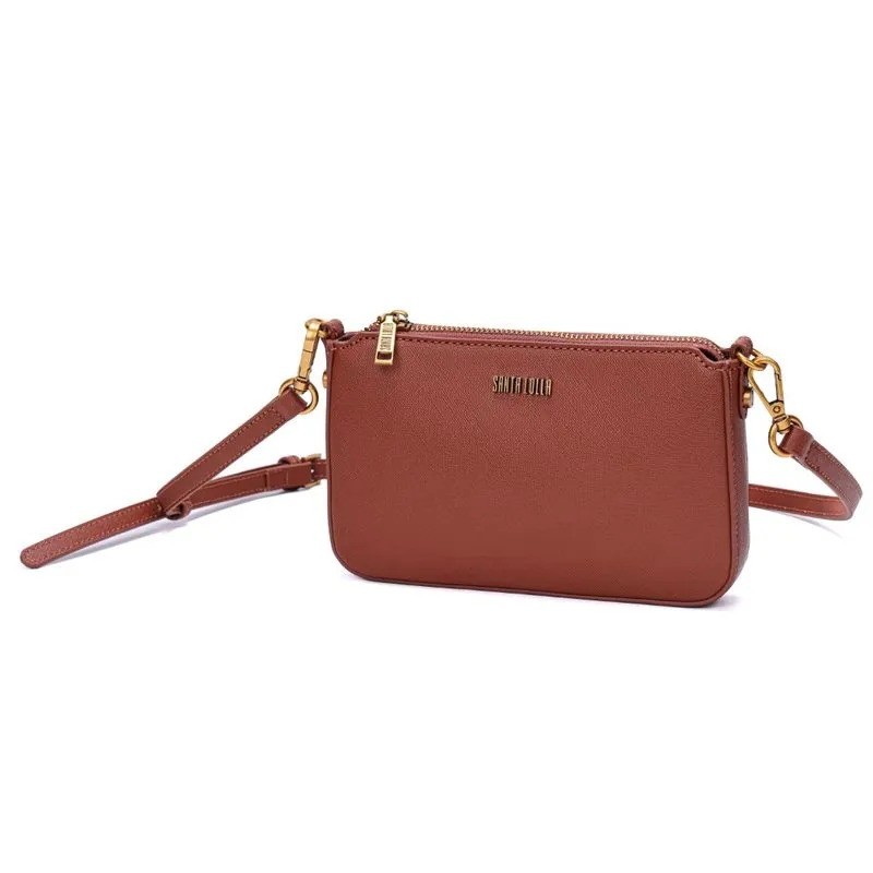 BOLSA SANTA LOLLA RISCO ALÇA TRANSVERSAL CHOCOLATE Lojas Trend