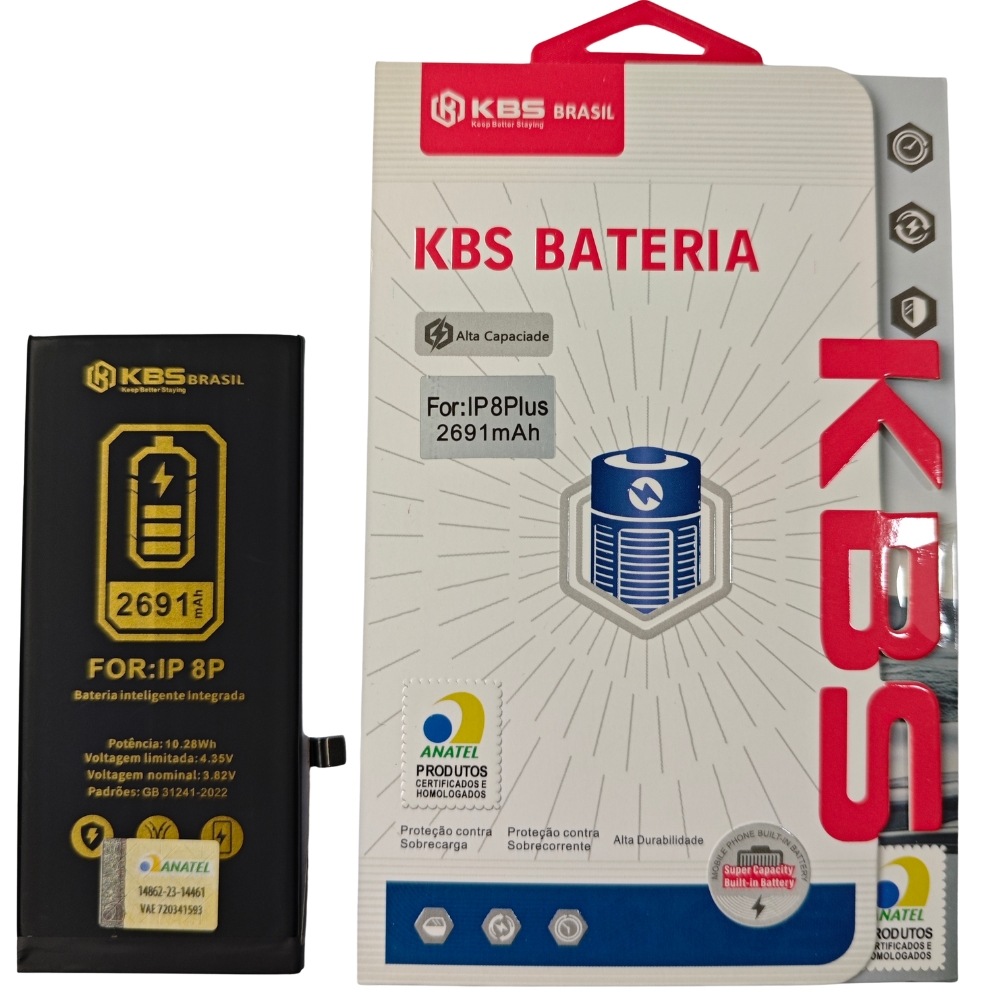 Bateria Apple iPhone 8 Plus KBS - X3 Distribuidora - Peças Premium