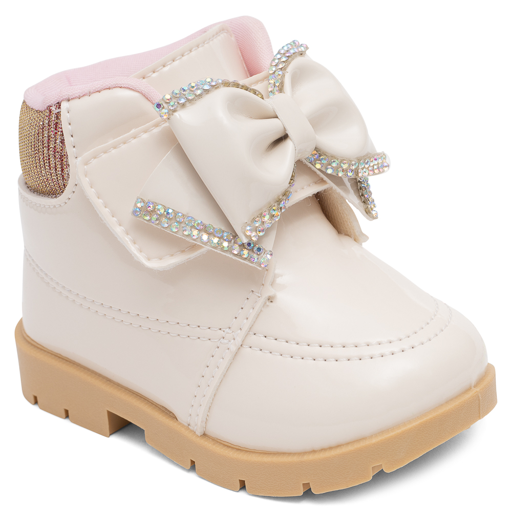 Bota Bebê Infantil com Velcro Pimpolho Nuda com rosa Ju Baby Store