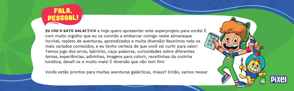 Vamos colorir com o @ogatogalactico? ✍🏻 No novo almanaque, você encontra  muitos jogos, curiosidades e desenhos para colorir! Você não pode perder  essa, By Editora Pixel