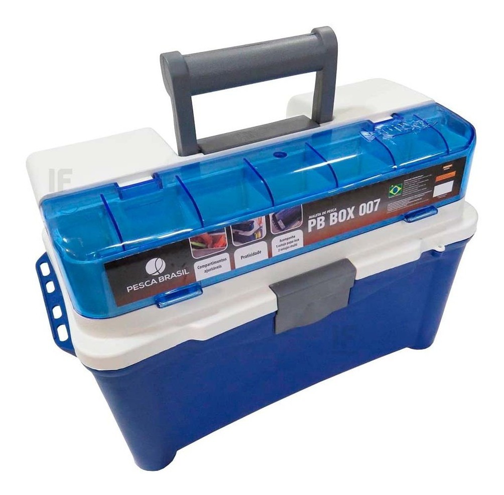 Maleta para pesca PB Box 007 da Pesca Brasil com 3 estojos e