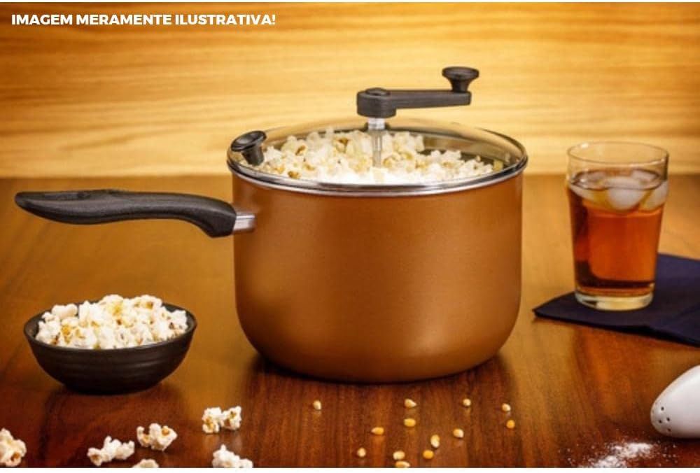 Panela Pipoqueira Antiaderente 4,8l Chocolate Mta Aluminio Com