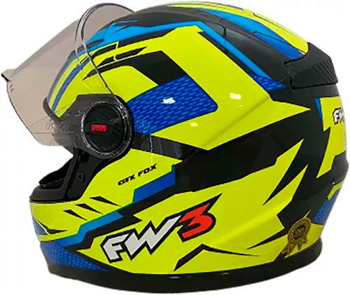 Capacete Moto Fechado GTX Fox FW3 Tamanho 56 Viseira Cristal ABS